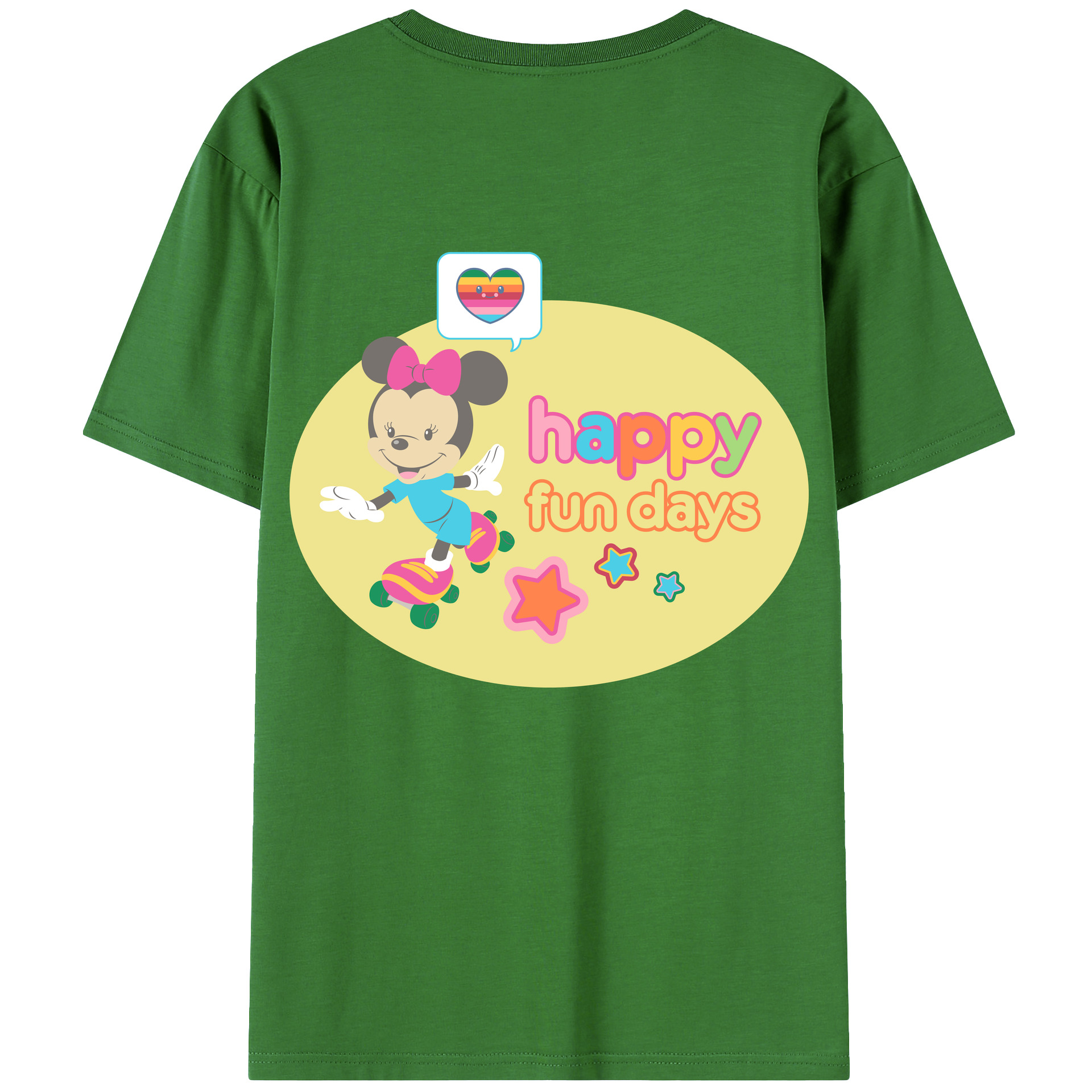 （画像用） ミッキーマウス Mickey Mouse レディース半袖Tシャツ(バックプリント)